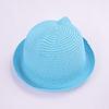 Lovely Baby Bucket Hat With Ear Solid Girl Straw Hats Kids Summer Beach Sun Caps