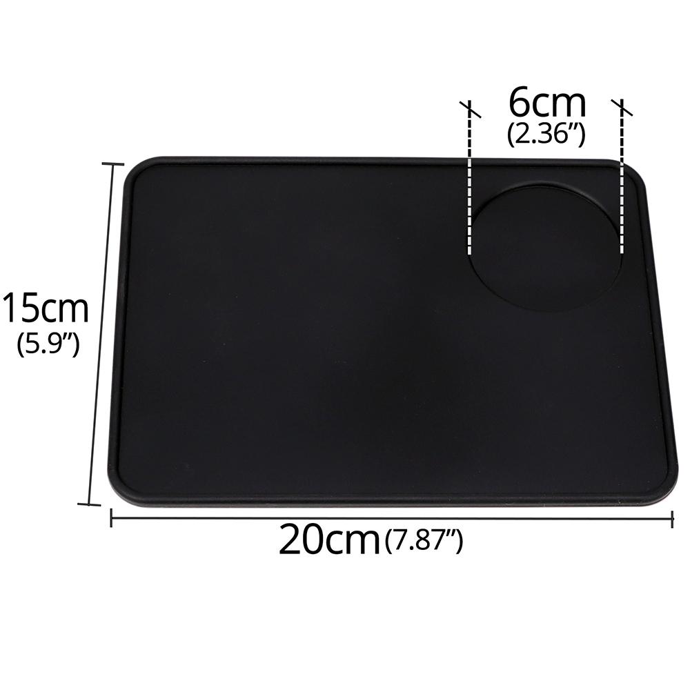Коврик для эспрессо из пищевого силикона 8 дюймов x 6 дюймов(20см х 15см ), Коврик для темперирования кофе, черный