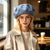 Vintage Metal M Beret Soft Wool Painter Hat Stylish Warm Retro Women Men