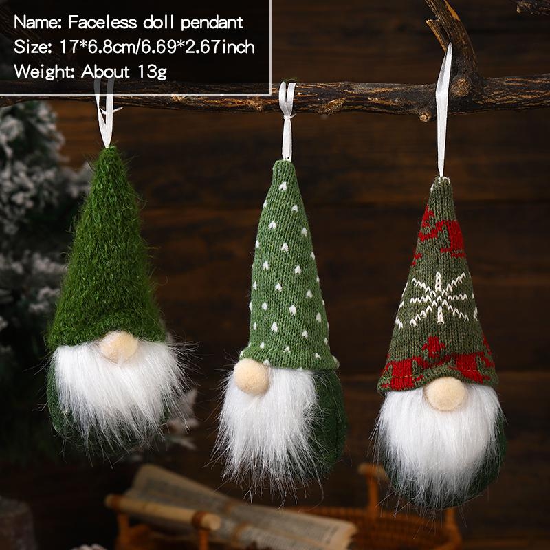 Рождественские украшения Вязаная подвеска Рождественская подвеска Безликая кукла гном старик подвеска Рождественская елка подвеска