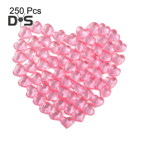 250 шт. акриловых сердечек из искусственного кристалла, полупрозрачных в форме сердца, наполнителей для ваз с искусственными драгоценными камнями для самостоятельного украшения стола на День святого Валентина, свадебной вечеринки