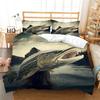 3D Home Bedding Set with Hunting and Fishing Background Pillowcases and Duvet Covers 2/3 Pieces for Boys, Ultra-fine Fiber Comfortable Quilt Cover