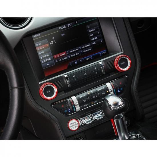 Aluminum Radio Volume Adjustment Knob Trim Switch Cover For Ford Mustang 2015+