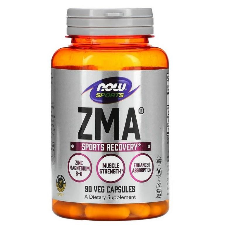 NOW Foods Sports ZMA 1 УПАКОВКА Восстановление после тренировки Вегетарианские капсулы, 90 таблеток, 1 шт.