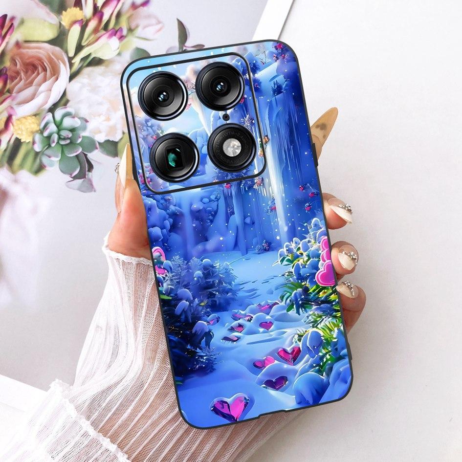 Для Motorola Signature 2026 Чехол Популярный Цветочный Мраморный Расписной Чехол Мягкий Силикон Черный Корпус Телефона Для Moto X70 Air Pro Fundas