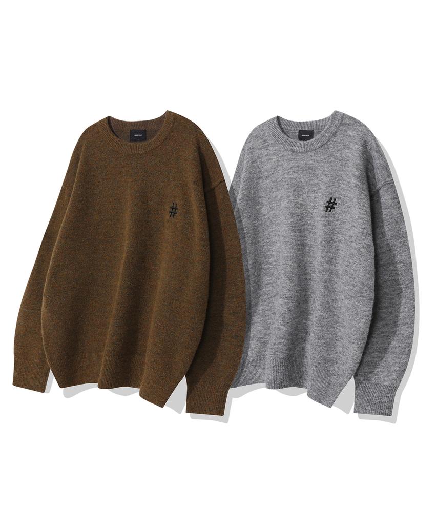 BEENTRILL Essential Hashtag Logo Knit (Gray)