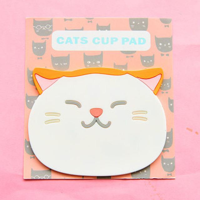 Силиконовая подставка для чашки в форме кошки, подставка для чашек, изоляционная подставка для чашки, коврик для чашки, держатель для горячих напитков, подставка для кружки, домашний декор для рабочего стола, кухонные аксессуары