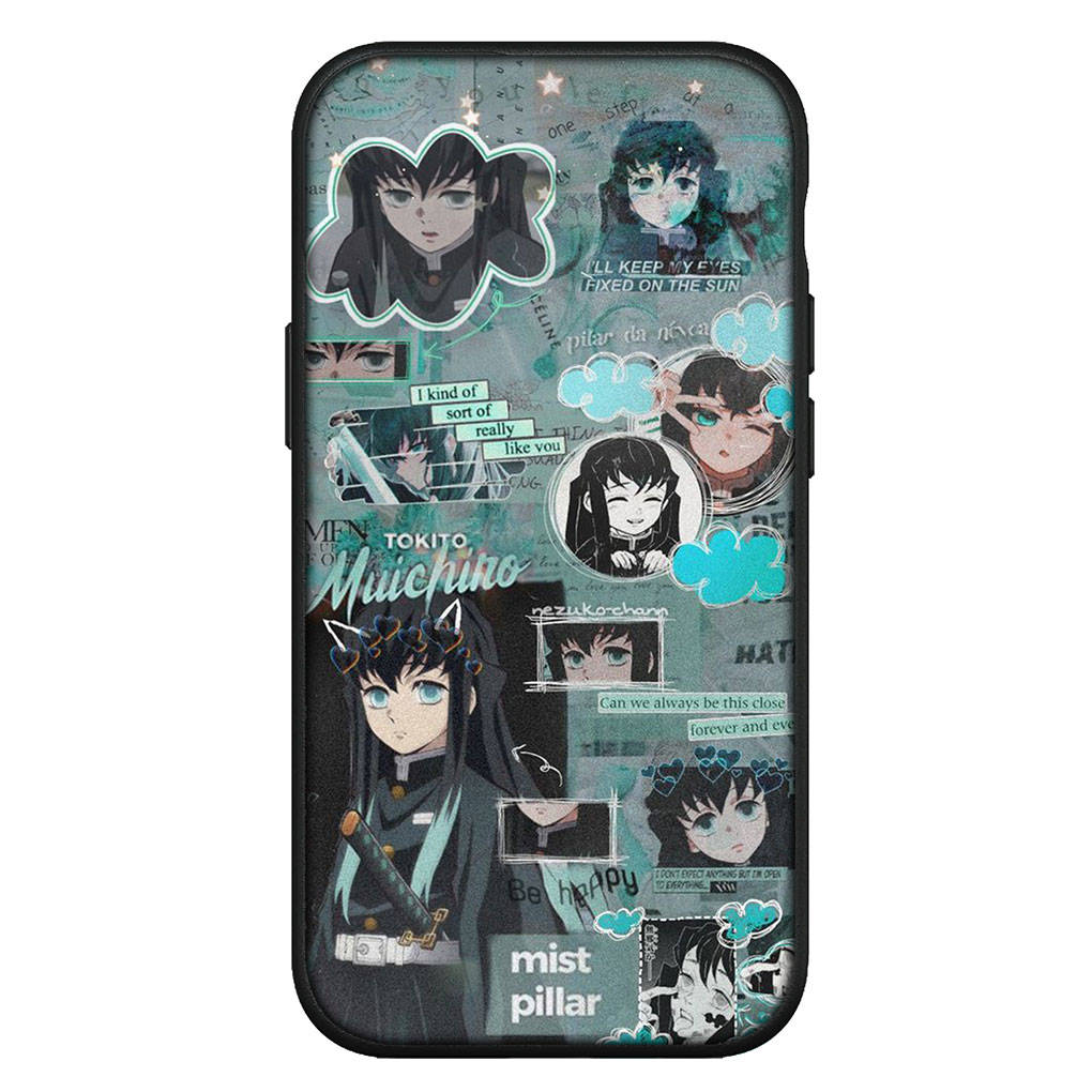 Для iPhone 16 15 Xiaomi Redmi Note 13 12 11 Pro Max X 9 14 XR Samsung Galaxy S24 S23 Plus Huawei OPPO Muichiro Tokito Tanjirou Demon Slayer чехол для телефона