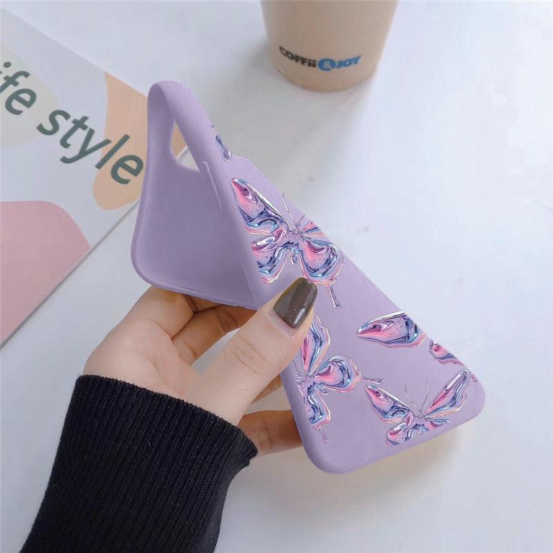 Мягкий силиконовый чехол Butterfly Cat для Xiaomi Redmi Note 13 Pro 13C 14 Samsung A35 A55 M35 S24 Huawei Honor 200 iPhone Camera Защитный противоударный чехол