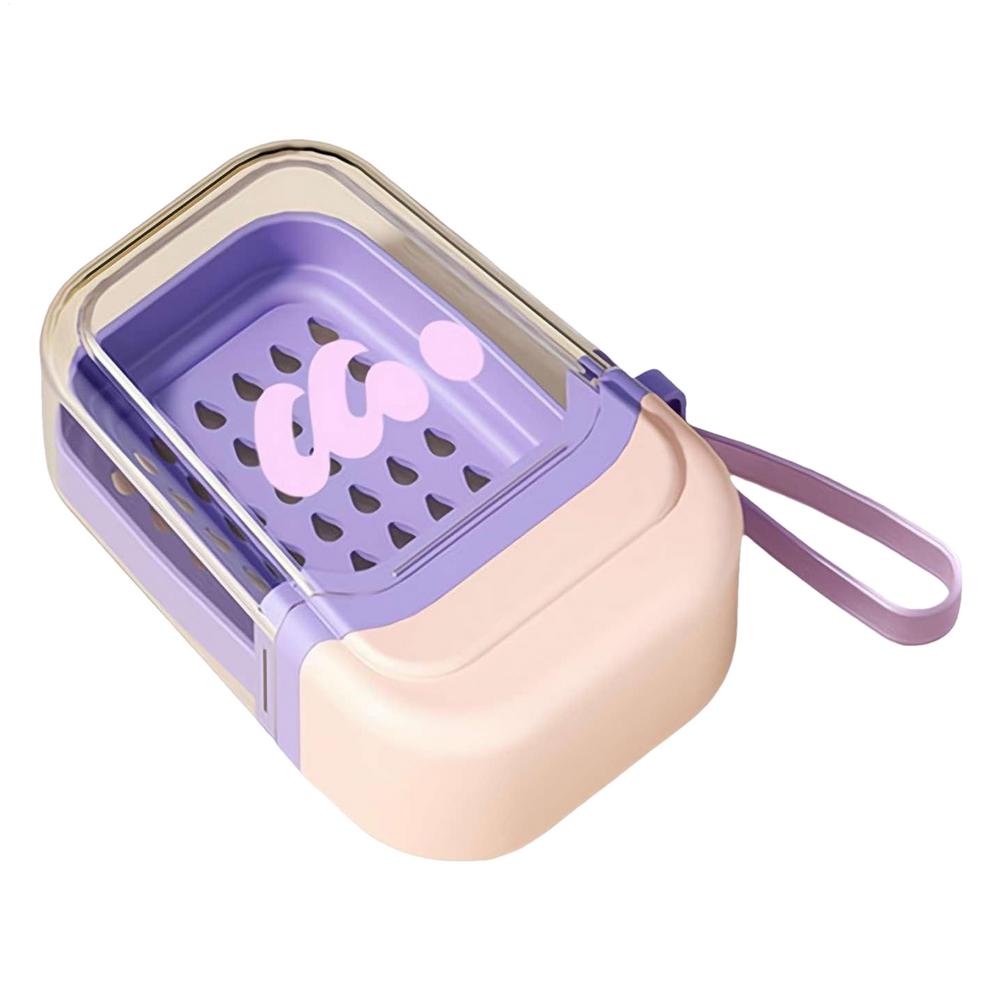 Дорожная мыльница Мыльница Сливное блюдо Со шнурком Двухслойный Компактный поднос Для душа Отдых на природе Кемпинг Отпуск Школа