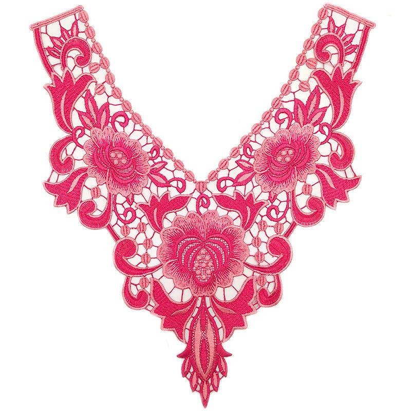 Кружевная вышивка Венецианский цветочный вырез горловины Воротник отделка Одежда Швейная аппликация KTB