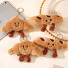 Kawaii Plush Keychain Cartoon Croissant Design for Car Keys Bag Charm Cute Gift Pendant