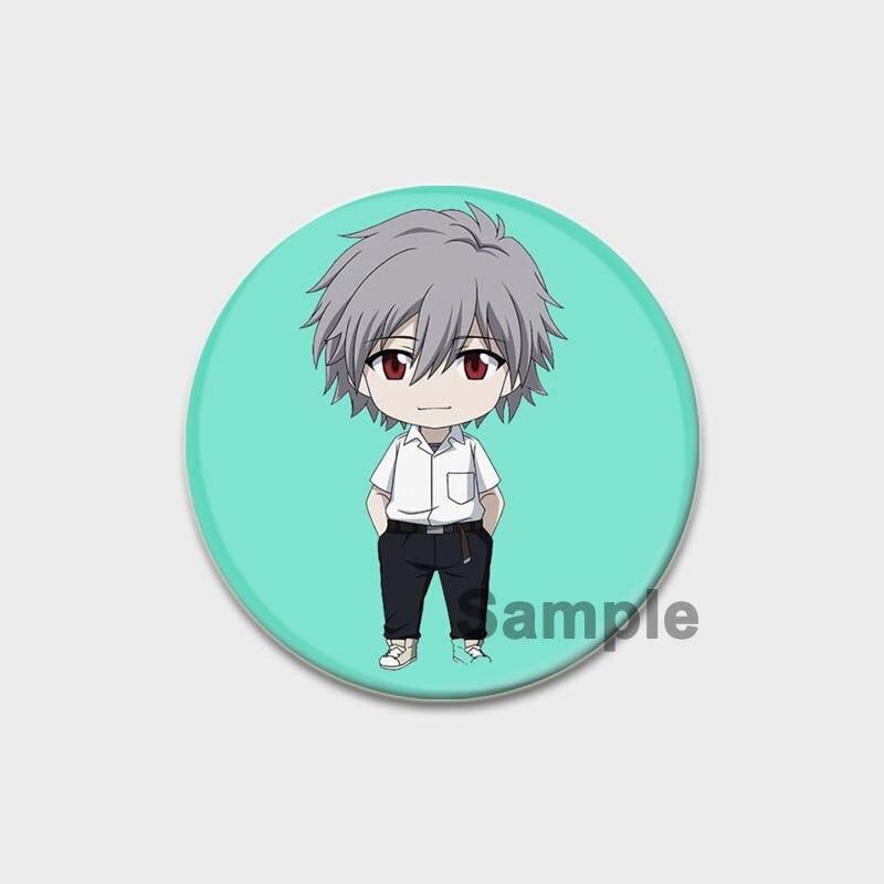 58 мм классическая аниме брошь из ЭВА, мультяшные булавки для лацканов, аксессуары для одежды, шляпа, украшение для рюкзака, милые 58 мм, круглые значки, булавка, эстетическая