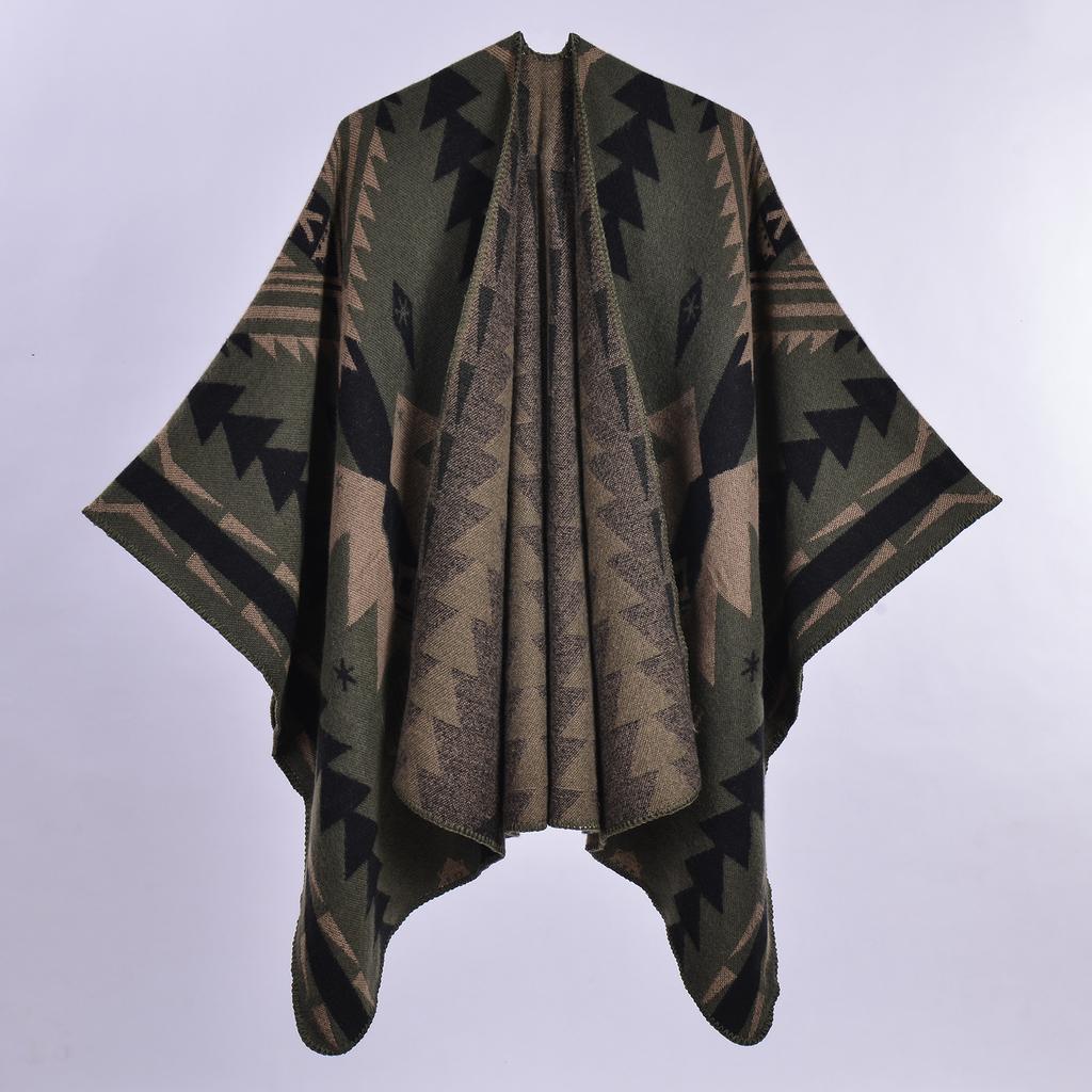 DX Thickened Ethnic Style Women's Shawl Autumn and Winter Retro Indian Style Warm Split Cloak Jacket Amazon Wholesale