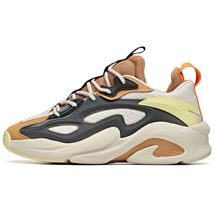 Anta Comfortable Versatile Low-Top Dad Shoes Men Sneaker Gray Brown Yellow 112048081-2