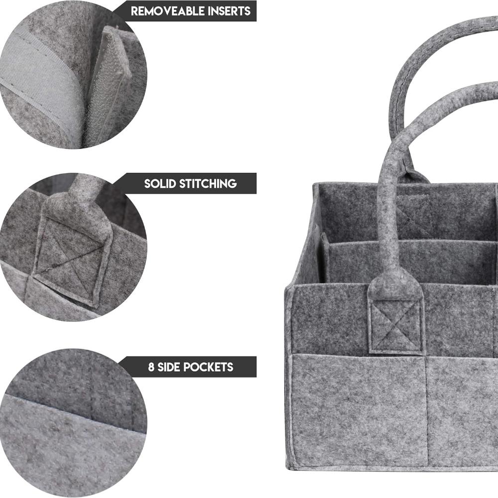 Органайзер для детских подгузников, портативный дизайн, прочный материал из фетра - многофункциональный органайзер