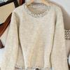 Sweater for Women Autumn Winter Thickened Pullover Warm Knitted Stretchy Long Sleeve Oversize Jumper Tops