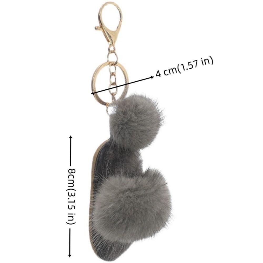 Брелок в форме туфель из меха норки, пушистый плюшевый кулон, изысканные мини-тапочки, кулон, украшение для ключей