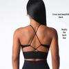 Women's Cross-Back Sports Underwear: High Elasticity, Quick-Drying, Nude Feel for Dance, Running, Fitness, and Yoga.
