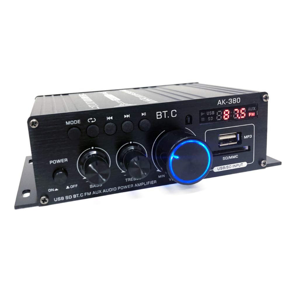 Compatible with Bluetooth Compact 2ch Audio Output 40W Card Playback Aluminum Control Multifunctional Power For Various Music Car Amplifier FMTLPAK380