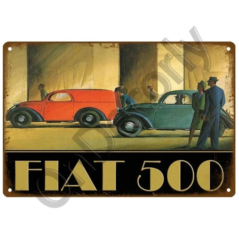 Металлическая вывеска для гаража FIAT, Настенный декор с логотипом автобренда 20x30см