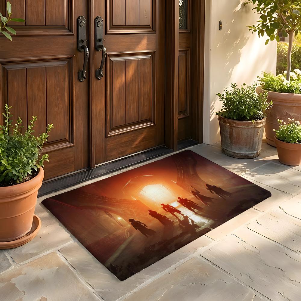 Floor Mat Soft Flannel Rug Non-Slip Absorbent Mat for Bathroom Bedroom Home Decor D-Destiny
