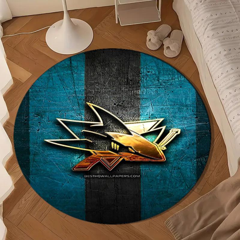 San Sharks Pattern Round Rug for Livingroom,Bedroom, Palyroom, Chair Rug, Area rug, Circle Carpet, Large Size Decor Fan Christmas gift