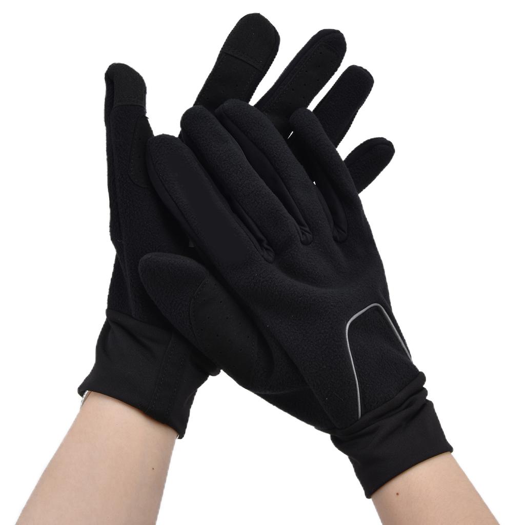 Cycling Gloves Touch Sensitive Waterproof Black Non Slip Windproof Gloves for Outdoor Cycling Travel
