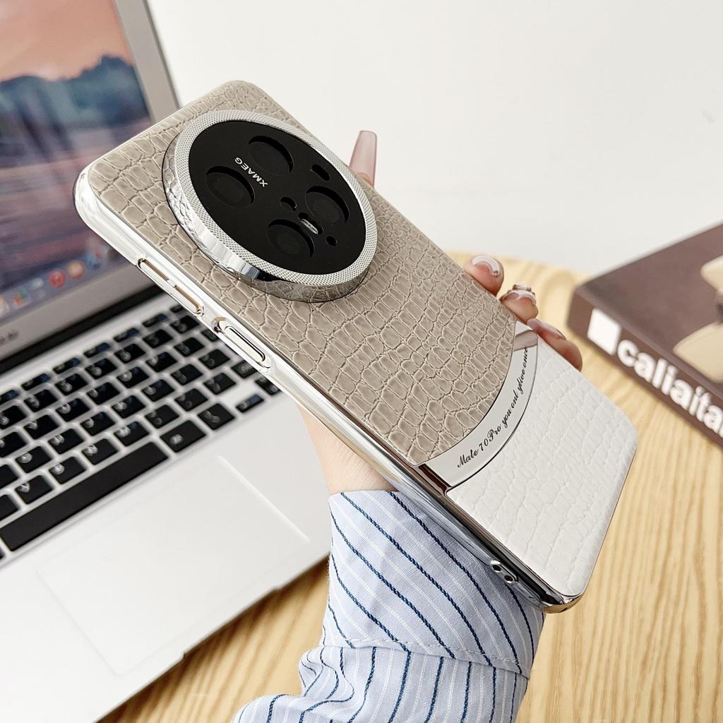 Высококачественный защитный чехол для Huawei P80 Pro с рисунком под крокодиловую кожу.: Роскошный, защита от падений, совместимость с Mate70 и Honor Magic7.