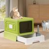 Extra Large Cat Litter Box with Drawer Anti-Splash Cat Sandbox Totally Closed Cat Litter Pan Detachable Odor Removal Cat Toilet