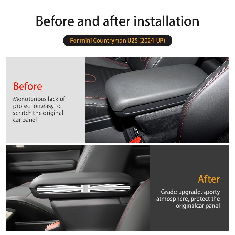 2pcs Car Central Control Armrest Box Side Strip Sticker For Mini Countryman U25 2024 2025 Car Interior Decorative Accessories