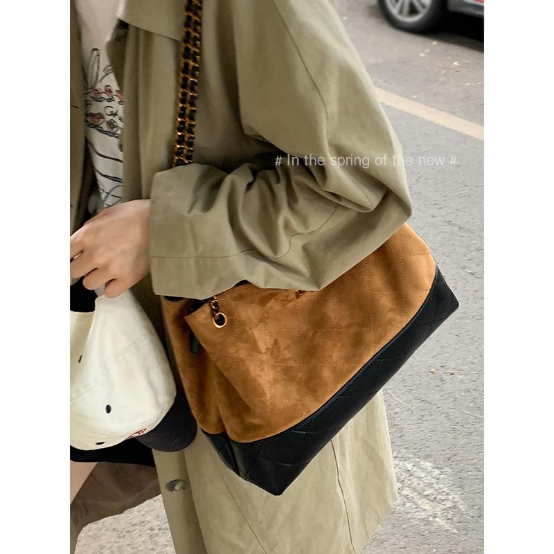 Retro Premium Chain Underarm Bag Women's Bag 2025 New Suede Tote Bag Large Capacity Shoulder Bag