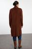 Women's Fashionable Stylish Cardigan Brown Soft Textured Long Coat Look Knitwear Cardigan
