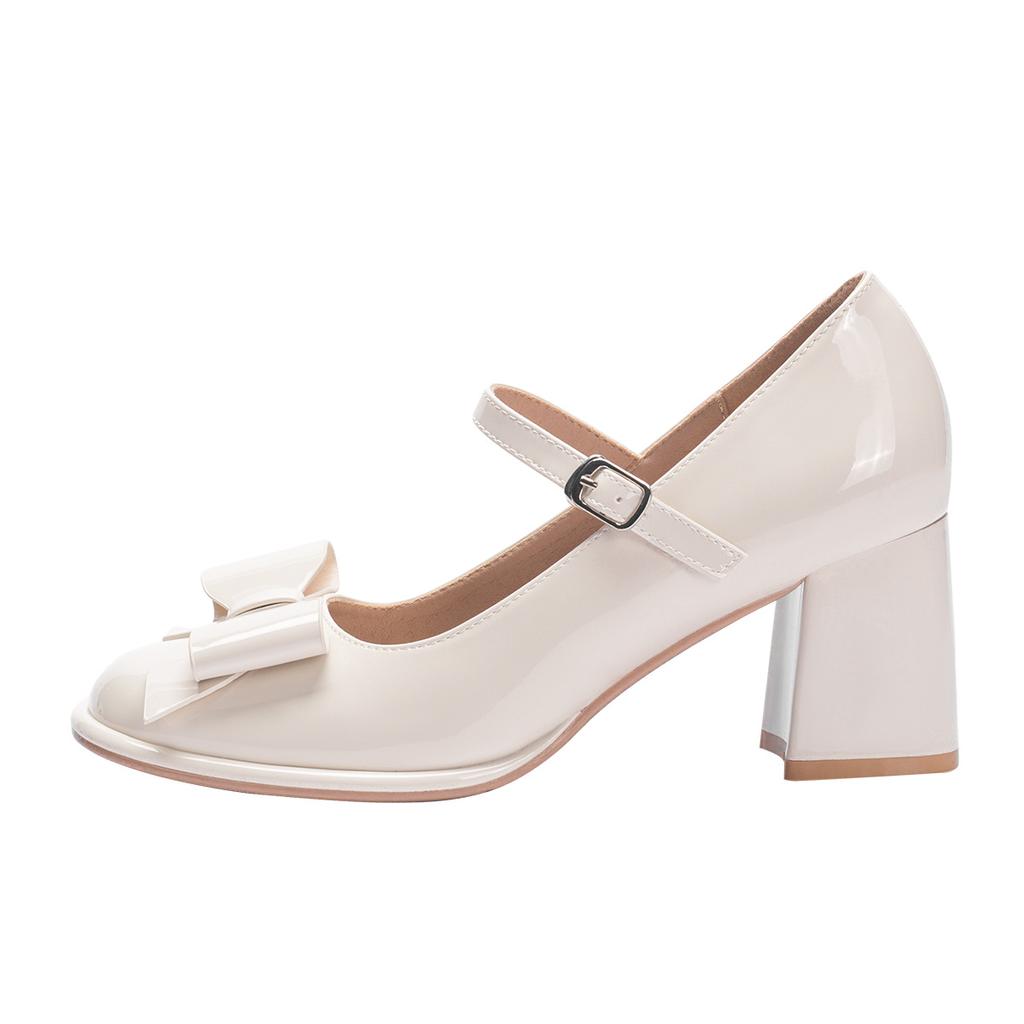 Милые туфли Мэри Джейн в стиле Лолита с бантом для женщин, туфли-лодочки на платформе с пряжкой и ремешком, женские туфли из искусственной кожи на толстом каблуке