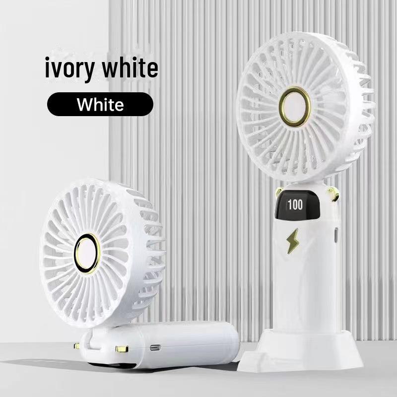 Portable USB Fan: Compact, Foldable, Silent, with Digital Display for Handheld or Desktop Use