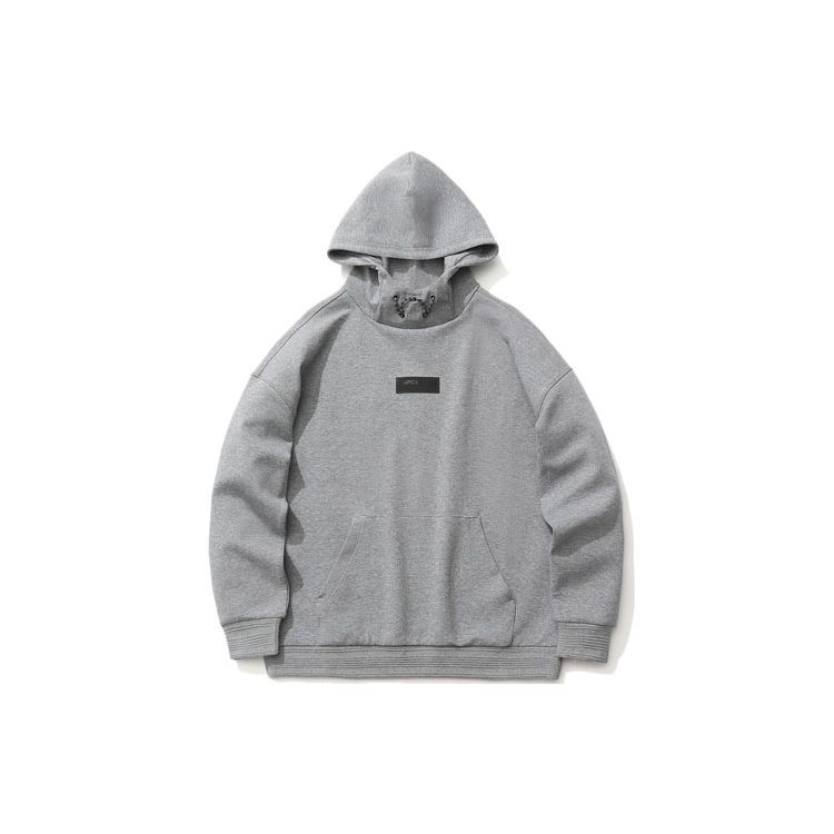 Li Ning Wade Series Casual Loose Pullover Hoodie Men Hoodies Gray AWDR111-1