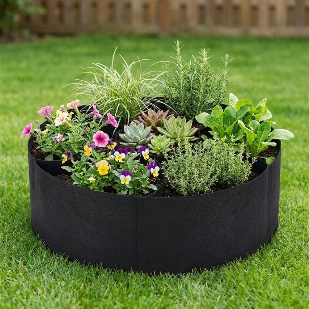 Circular Raised Garden Bed 7 Grids Divided Planter Planting Container  Indoor Outdoor Gardening