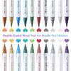10/12 Colors Quick Dry Nail Art Polish Pens 10/12 Colors Nail Brush Marker Sets  for DIY Nail Art