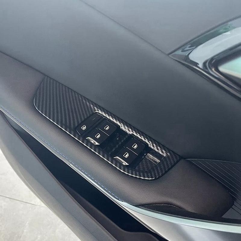 Compatible For MG4 EVMulan 2022-2024 Car Window Control Lift Switchs Panel Cover Trim Decoration ABS Carbon FiberDurable