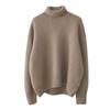 Women Sweater High Collar Long Sleeve Solid Color Knitting Tops Loose Fit Thickened Pullover Sweater Knitwear