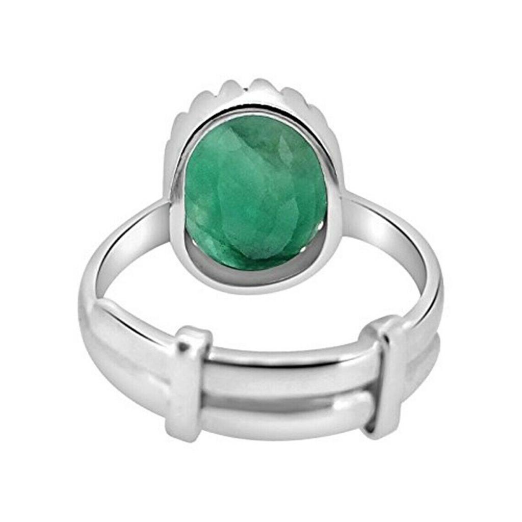 Natural Emerald Ring, 925 Sterling Silver, Astrological Ring For Men & Woman