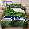 Постельное белье с узором Seattle Seahawks Комплект одеял Покрывало Наволочка Домашний Декор Подарок на День Рождения (1 пододеяльник + 2 наволочки, без наполнителя)