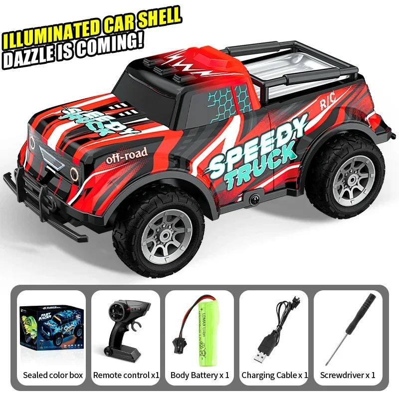 2.4G Rc Sports Pickup Drift Car Lights Remote Control High Speed Climbing Off-Road Pvc Racing Vehicle Kids Toys Boys Christmas