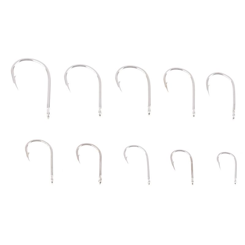 100Pcs/Box Fish Hook With Barb Fish Hook With Hole Silver Small Accessories