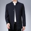 Dad's New Style Stand-collar Executive Jacket Men's Middle-aged and Elderly Buttoned Mulberry Silk Jacket Spring and Autumn New Tunic Suit