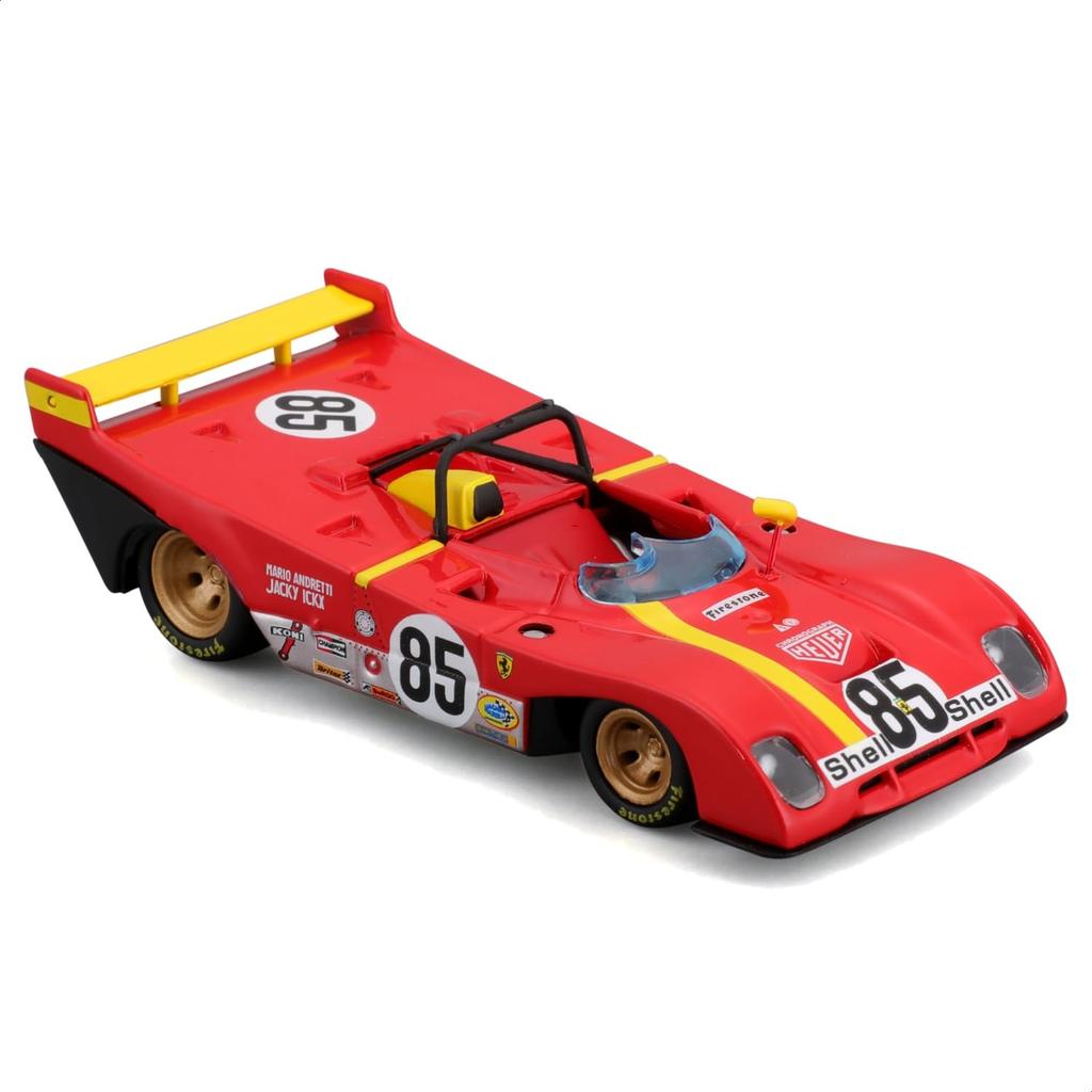 Bburago Scale Ferrari 312 P 1972 Red Race Sports Car Diecast Model Car Finished Product 1/43 #85 / 18-36302