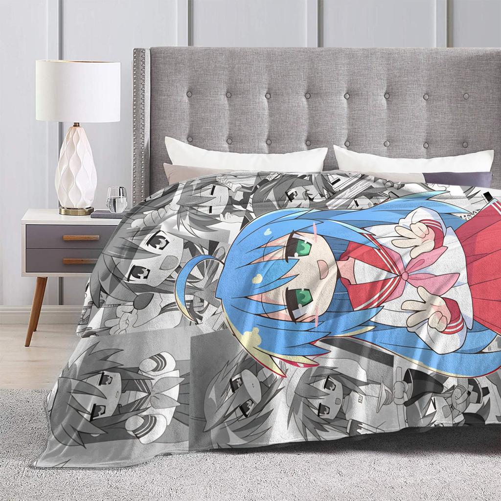 Konata izumi L-Lucky S-Star Plush Blanket Child  Flannel Throw Blanket For Outdoor Super Warm Design Quality Bedspread Gift