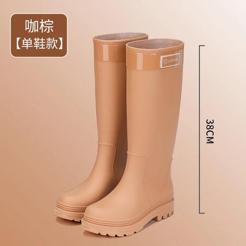 2025 New Velvet Rain Boots Midsole Thick Sole Wear-Resistant Anti-Slip New Foreign Trade Style