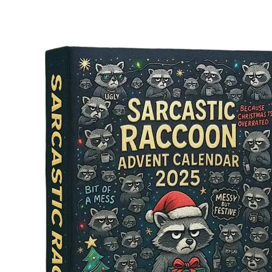 Sarcastic Raccoon Advent Calendar 2025 24 Days Christmas Countdown Calendars with 24 Humor Jokes