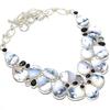 Dendrite Opal,Black Onyx Gemstone Handmade 925 Silver Jewelry Necklace 18" JCN380-6